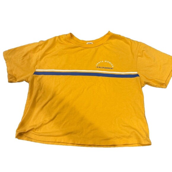 Garage Yellow Santa Monica Top Size‎ Petite Small Cropped T Shirt - Picture 1 of 6
